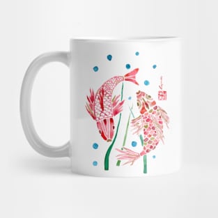 Pisces Koi carp two fishes aquarelle watercolor Mug